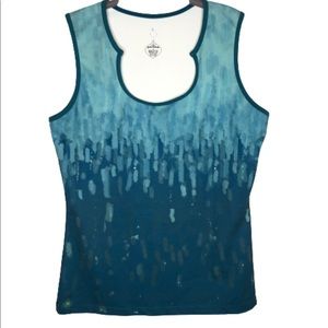 Prana Women’s Teal Blue Watercolor Ombré Tank Top